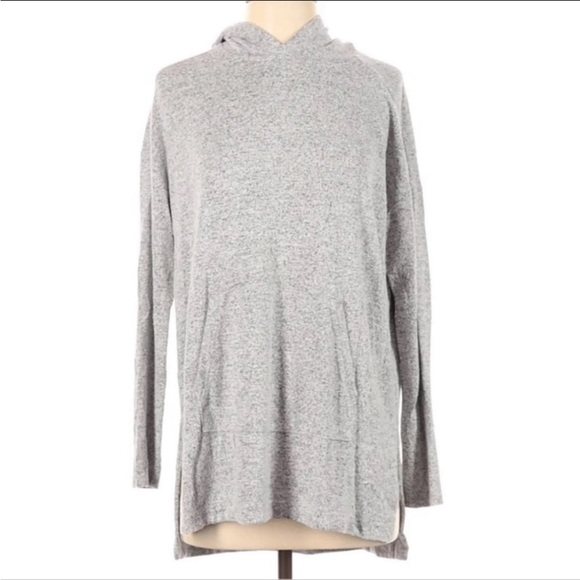 Lou & Grey Tops - LOFT Lou and Grey Hooded, Heather Grey Sweatshirt / Sweater, Sz Medium